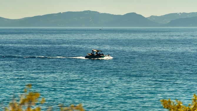 Speed Along the Sparkling Waters of Big Bear Lake on a High-Powered Waverunner