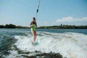 A person water skiing