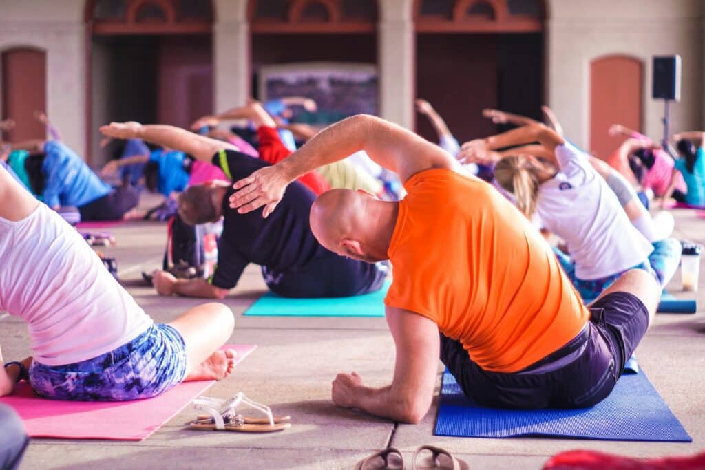 A yoga class