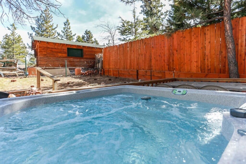 Experience a private hot tub in your Big Bear rental