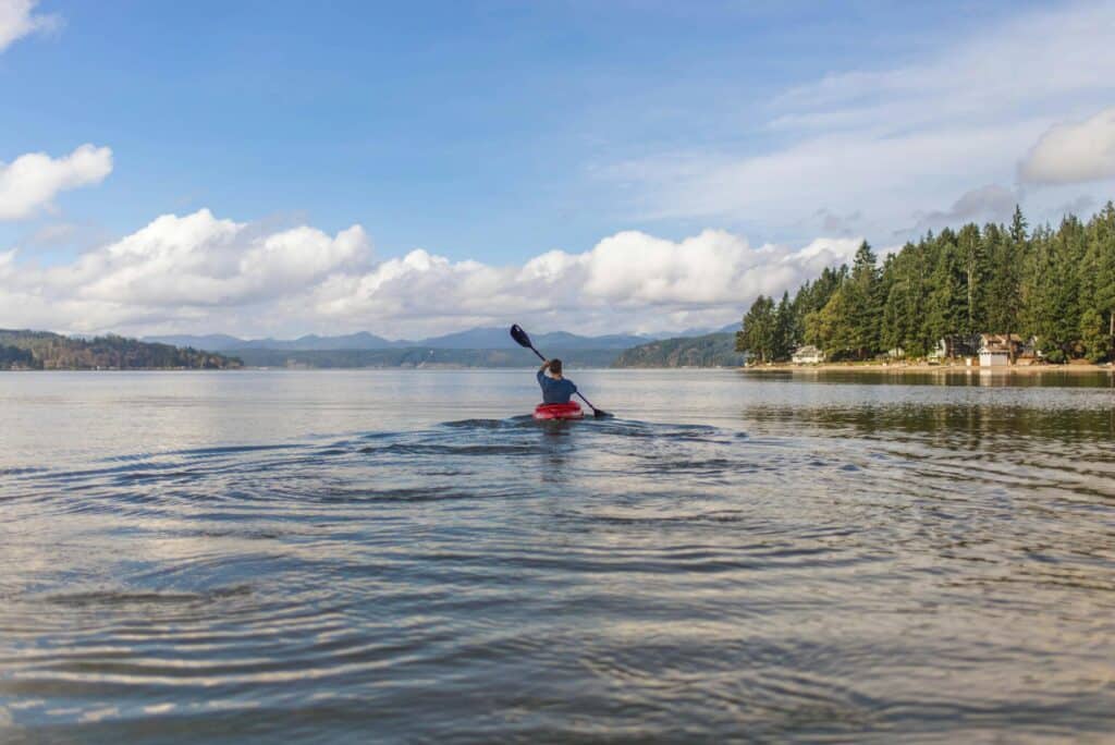 A kayaker on the lake