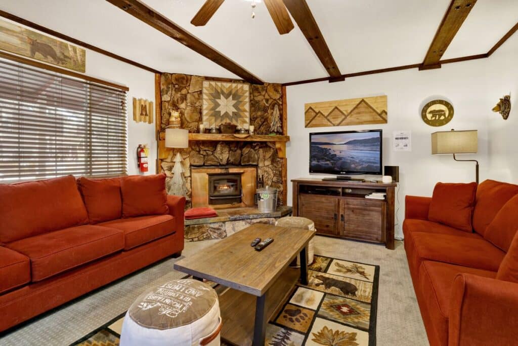 Interior in one of our Labor Day Big Bear cabin rentals